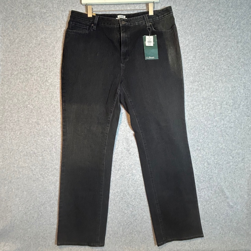 L.L.Bean 1912 Jean Straight Leg Women 16 Reg Vintage Black Favorite Fit Gorpcore